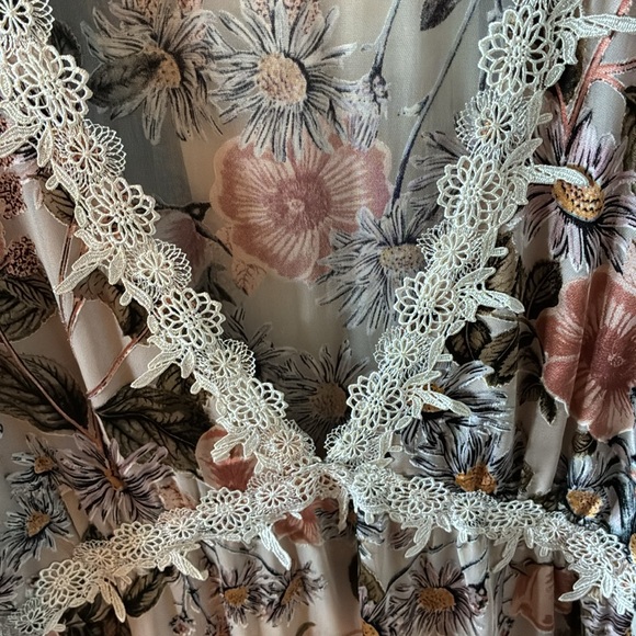 For Love and Lemons sz S Floral Lace Trim Women's Tunic Top Mini Dress euc - Picture 7 of 13